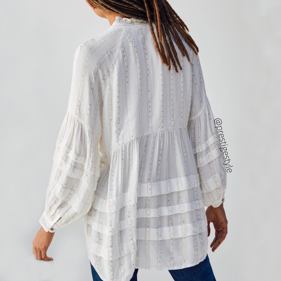 Anthropologie Quinn Sequined Tunic Blouse - Picture 3 of 4